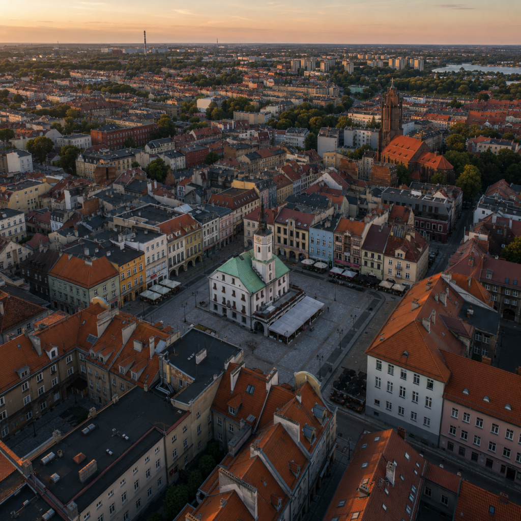 Panorama miasta Gliwice — druk ścienny UV PrintWall