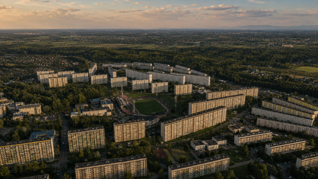 Panorama miasta Jastrzębie-Zdrój — druk ścienny UV PrintWall