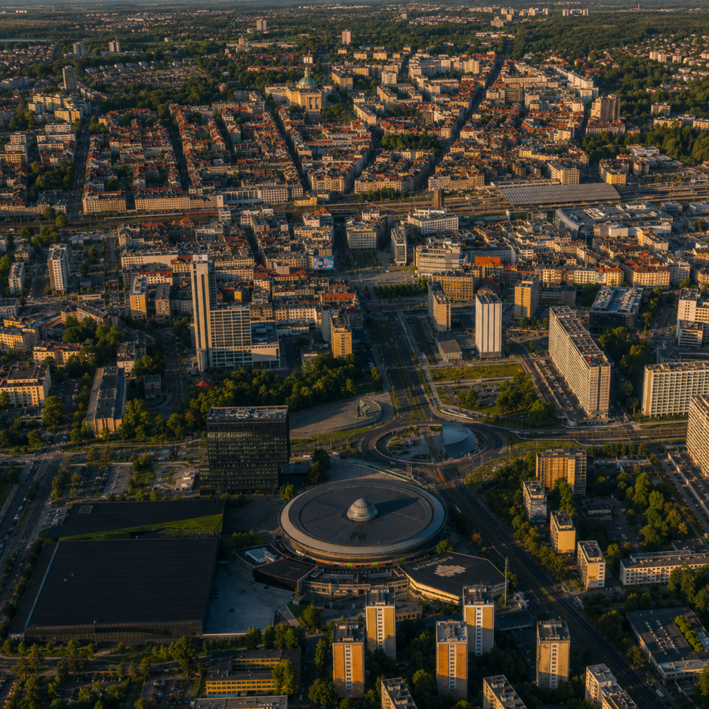 Panorama miasta Katowice — druk ścienny UV PrintWall