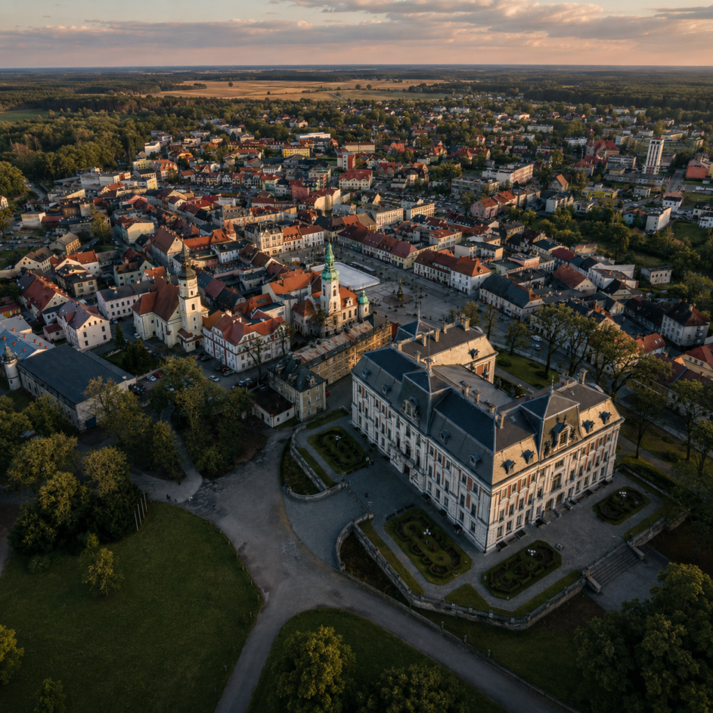 Panorama miasta Pszczyna — druk ścienny UV PrintWall