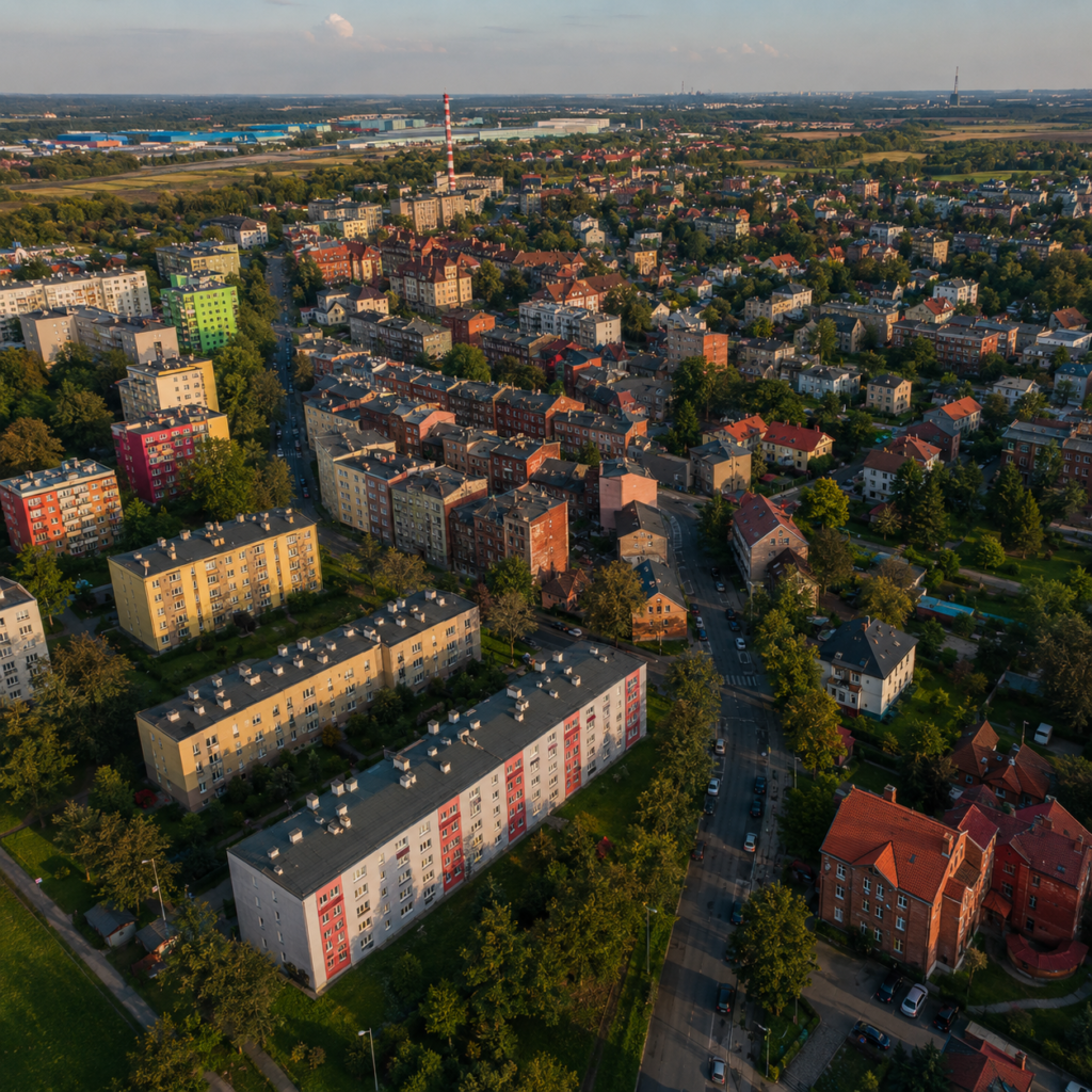 Panorama miasta Zabrze — druk ścienny UV PrintWall