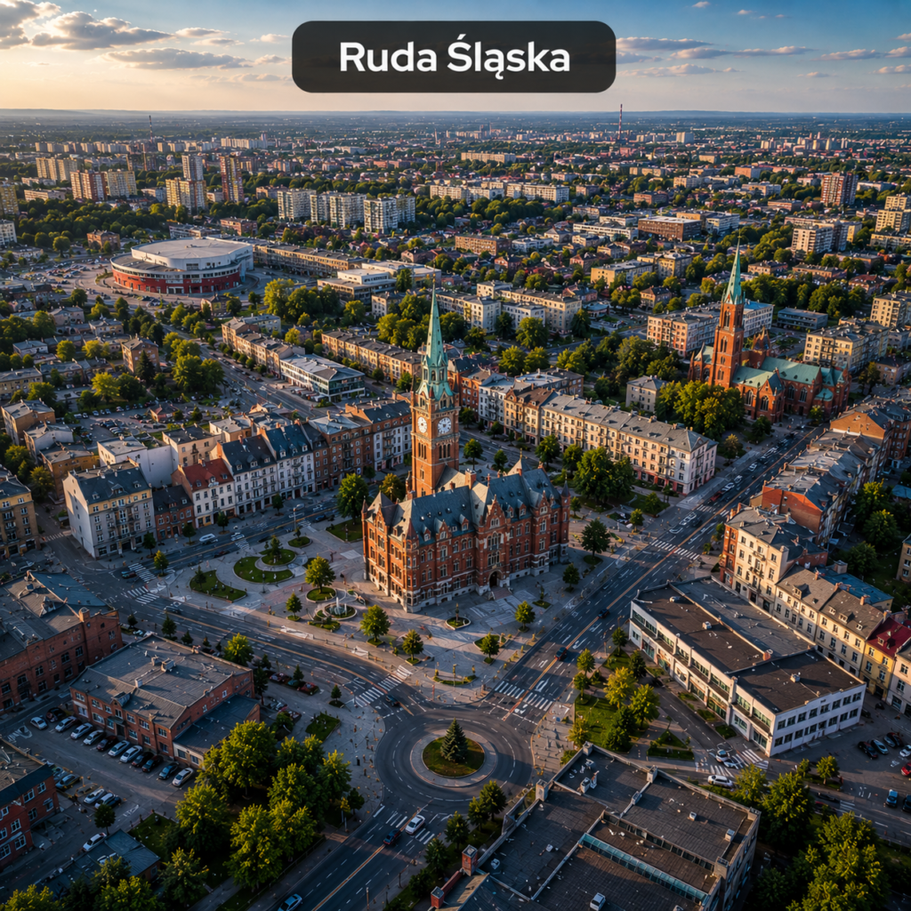 Panorama miasta Ruda Śląska — druk ścienny UV PrintWall