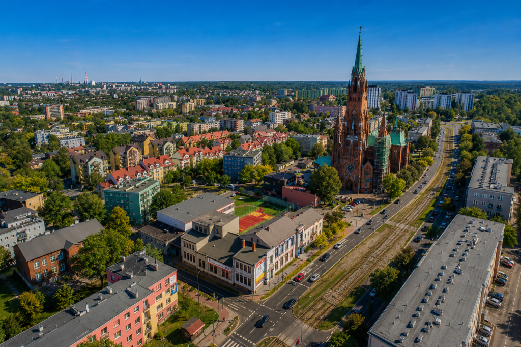 Panorama miasta Dąbrowa Górnicza — druk ścienny UV PrintWall