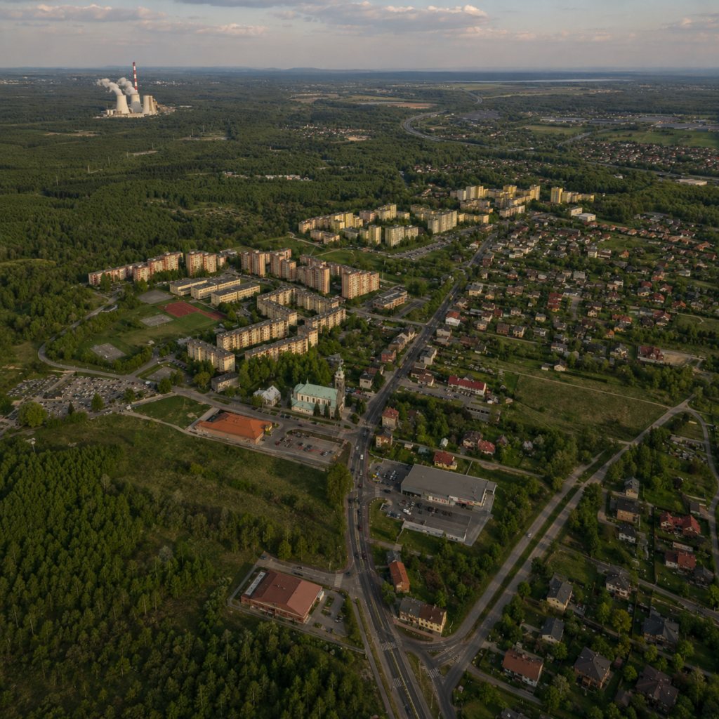 Panorama miasta Mysłowice — druk ścienny UV PrintWall