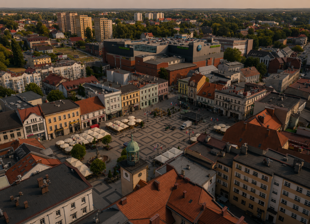 Panorama miasta Rybnik — druk ścienny UV PrintWall